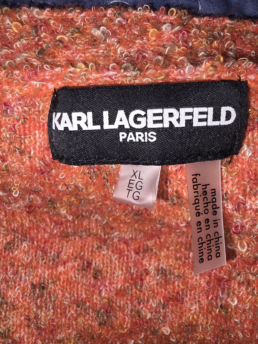 Karl Lagerfeld Fuzzy Wool Blend Cardigan, VGUC, Size XL - Picture 7 of 9